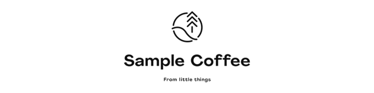 New Sample Coffee logo: Slope and tree, from little things tagline