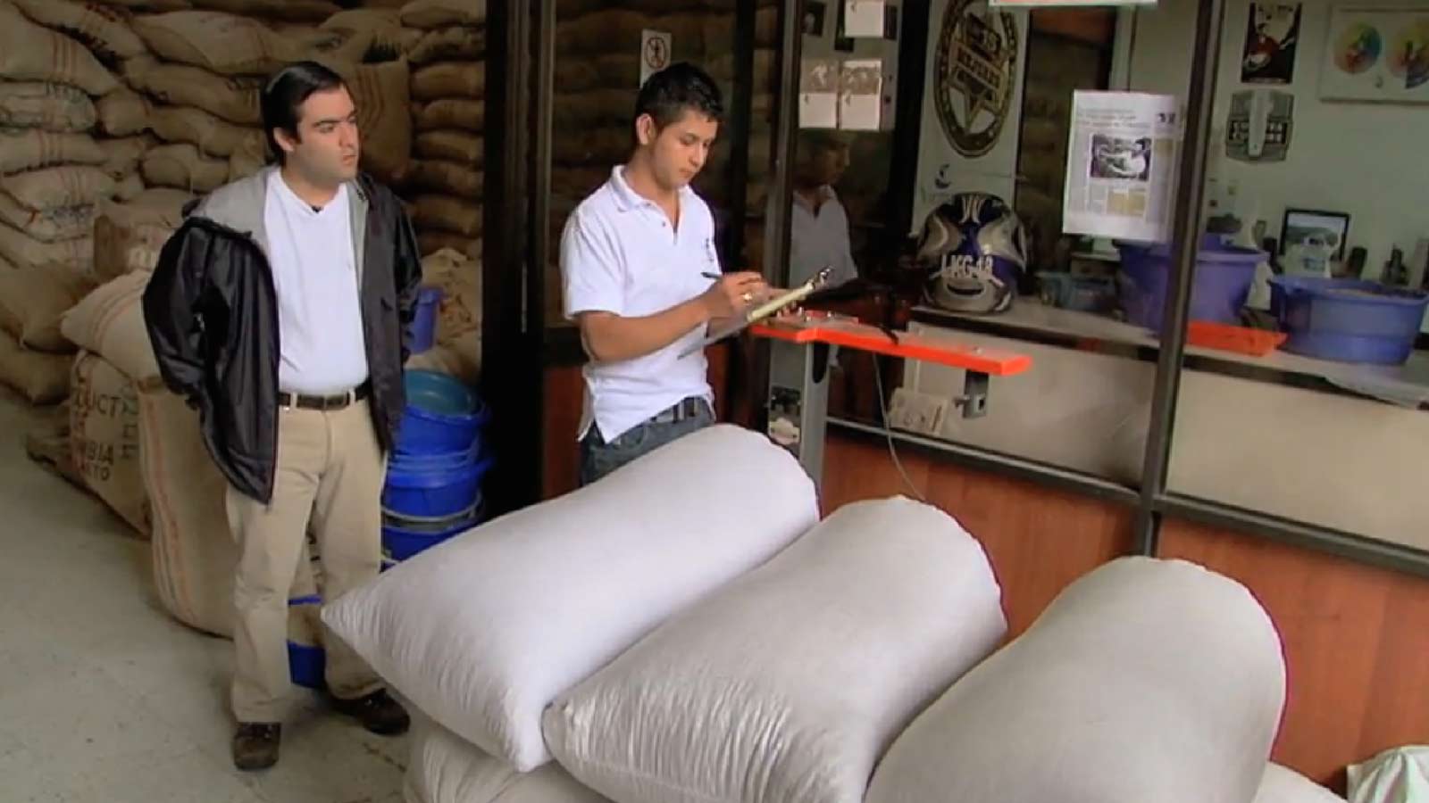 Coffee being delivered in Popayan, similar to the process elsewhere in Colombia