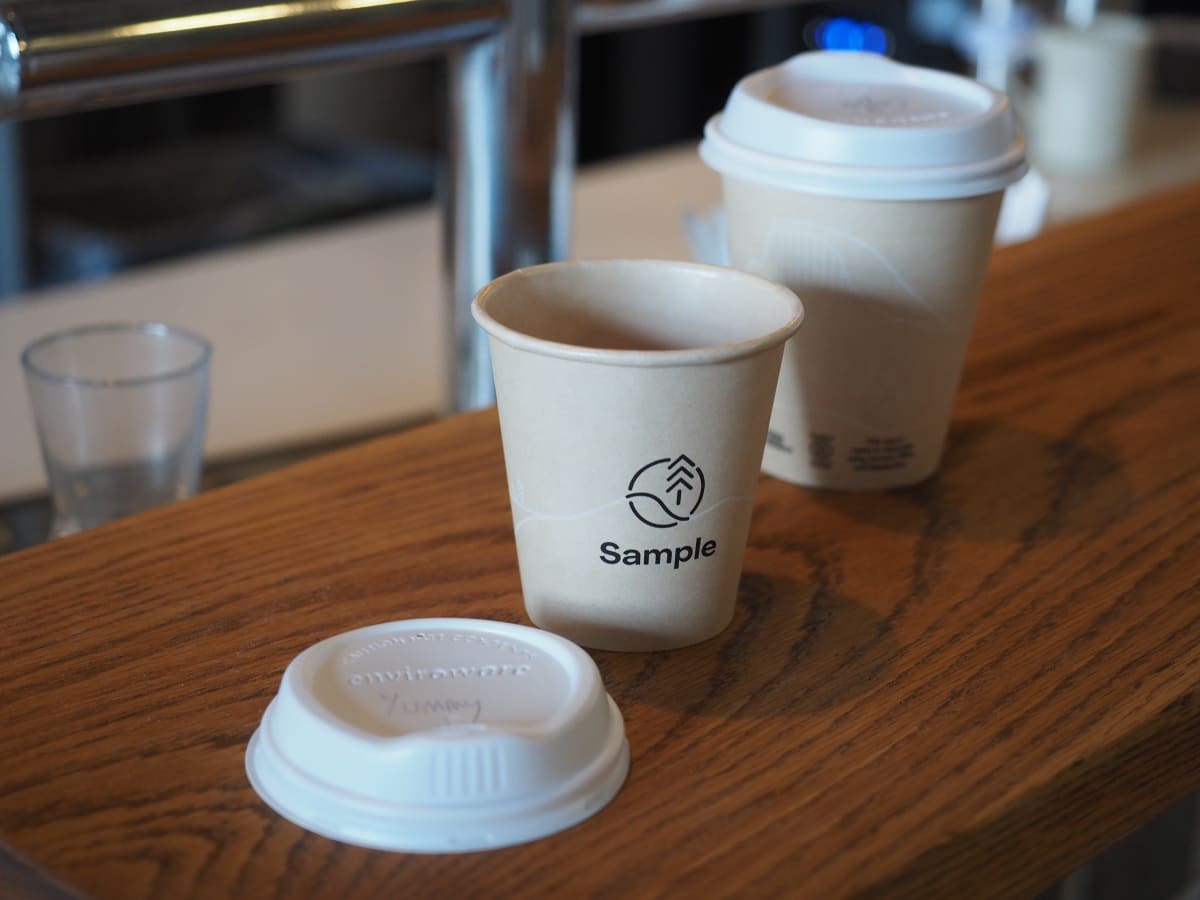 Our newest disposable coffee cup made out of bamboo